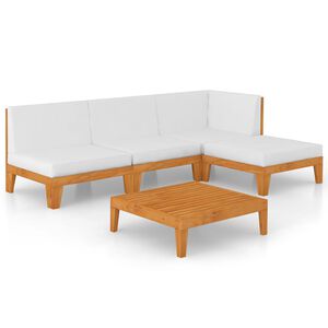 vidaXL 5 Piece Garden Lounge Set with Cushions Solid Acacia Wood