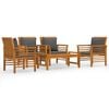 vidaXL 5 Piece Garden Lounge Set with Cushions Solid Wood Acacia