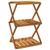 vidaXL 3-Tier Folding Shelf Brown 43x31x63 cm Solid Wood Acacia