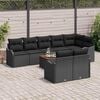 vidaXL Garden Sofa Set with Storage 9 pcs Black Poly Rattan