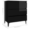 vidaXL Sideboard High Gloss Black 60x35x69 cm Engineered Wood