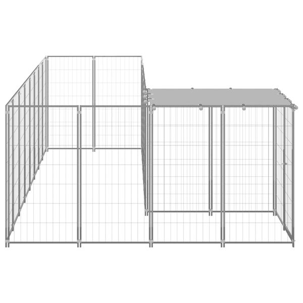 vidaXL Dog Kennel Silver 6.05 m² Steel