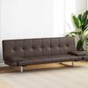 vidaXL Sofa Bed with Two Pillows Brown Faux Leather