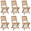 vidaXL Folding Chairs 6 pcs with Cushions Solid Acacia Wood