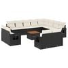 vidaXL 13 Piece Garden Sofa Set with Cushions Black Poly Rattan