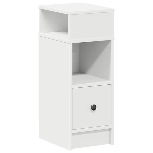vidaXL Bedside Cabinet with Drawer White 25x31x66 cm