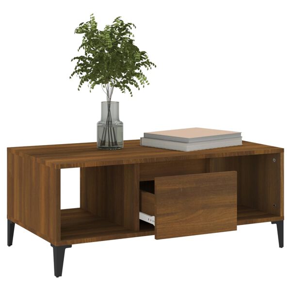 vidaXL Coffee Table Brown Oak 90x50x36.5 cm Engineered Wood