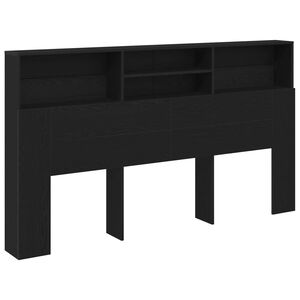 vidaXL Headboard Cabinet Black Oak Engineered Wood
