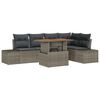 vidaXL Garden Sofa Set with Storage 6 pcs Grey Poly rattan