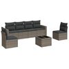 vidaXL 7 Piece Garden Sofa Set with Cushions Grey Poly Rattan