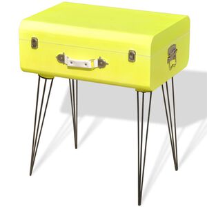 vidaXL Bedside Cabinet | Yellow | MDF, Steel | Medium | Bedside Cabinet