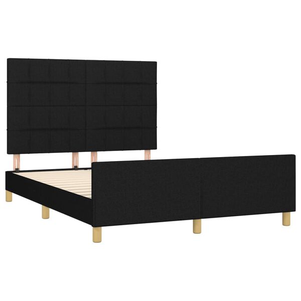 vidaXL Bed Frame without Mattress Black 137x187 cm Double Fabric