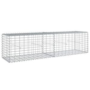 vidaXL Gabion Basket with Cover 200x50x50 cm Galvanised Iron