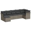 vidaXL 7 Piece Garden Sofa Set with Cushions Grey Poly Rattan