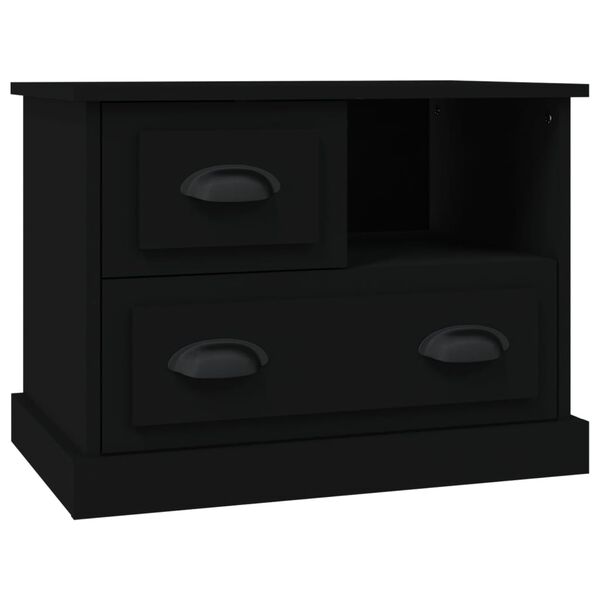 vidaXL Bedside Cabinet Black 60x39x45 cm