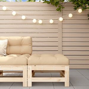 vidaXL Garden Footstool with Cushion Solid Wood Pine