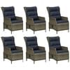 vidaXL 7 Piece Garden Dining Set Brown Poly Rattan