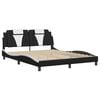 vidaXL Bed Frame "Viana" without Mattress Black and White 152x203 cm Queen Faux Leather