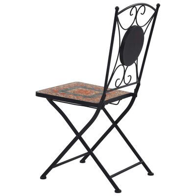 vidaXL Mosaic Bistro Chairs 2 pcs Orange/Grey