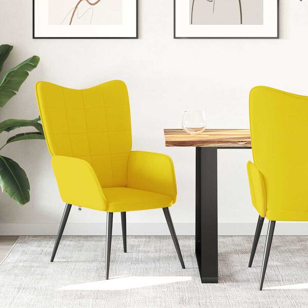 vidaXL Relaxing Chair Mustard Yellow Fabric