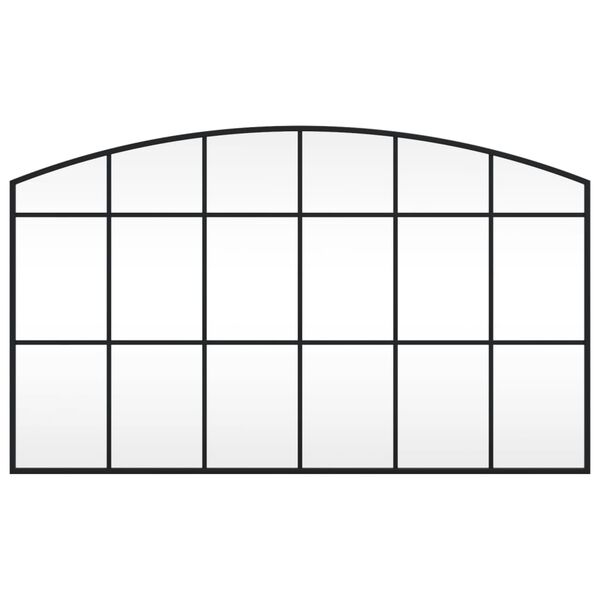 vidaXL Wall Mirror Black 100x60 cm Arch Iron