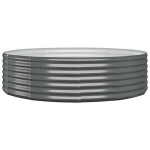vidaXL Garden Raised Bed Galvanised Steel 140x140x36 cm Anthracite
