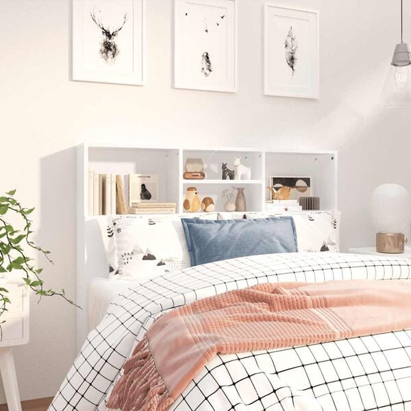 vidaXL Headboard Cabinet White 120x19x103.5 cm