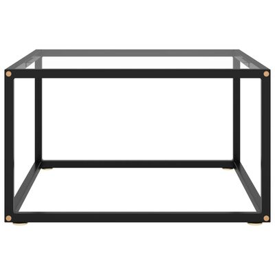 vidaXL Coffee Table Black with Tempered Glass 60x60x35 cm