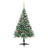 vidaXL Frosted Pre-lit Christmas Tree with Ball Set&Pinecones 150 cm