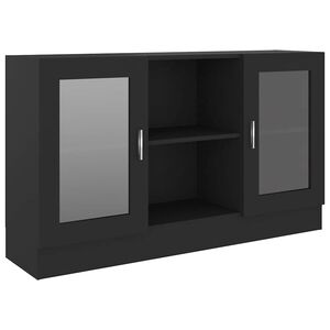 vidaXL Vitrine Cabinet Black 120x30,5x70 cm Engineered Wood