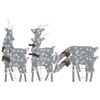 vidaXL Christmas Reindeers 6 pcs Silver Cold White Mesh