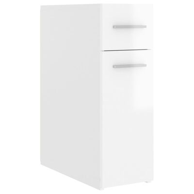 vidaXL Apothecary Cabinet High Gloss White 20x45.5x60 cm Engineered Wood