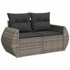 vidaXL 7 Piece Garden Sofa Set with Cushions Grey Poly Rattan