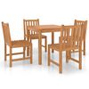 vidaXL 5 Piece Garden Dining Set 80x80 cm Solid Teak Wood