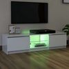 vidaXL TV Cabinet with LED Lights High Gloss White 140x40x36 cm
