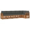 vidaXL Outdoor Sofa Set 6 pcs Natural and Anthracite Polyester