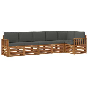 vidaXL Outdoor Sofa Set 6 pcs Natural and Anthracite Polyester