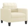 vidaXL 3 Piece Sofa Set with Pillows Cream Faux Leather
