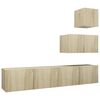 vidaXL 4 Piece TV Cabinet Set Sonoma Oak Engineered Wood