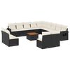 vidaXL 14 Piece Garden Sofa Set with Cushions Black Poly Rattan