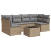 vidaXL 7 Piece Garden Sofa Set with Cushions Beige Poly Rattan