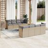 vidaXL 9 Piece Garden Sofa Set with Cushions Mix Beige Poly Rattan