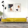 vidaXL Sofa Bed with Cup Holders Yellow Velvet