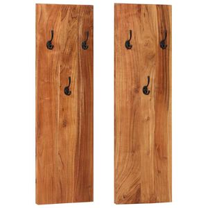 vidaXL Wall-mounted Coat Racks 2 pcs 36x3x110 cm Solid Acacia Wood