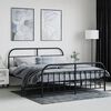 vidaXL Metal Bed Frame without Mattress with Footboard Black 180x200cm