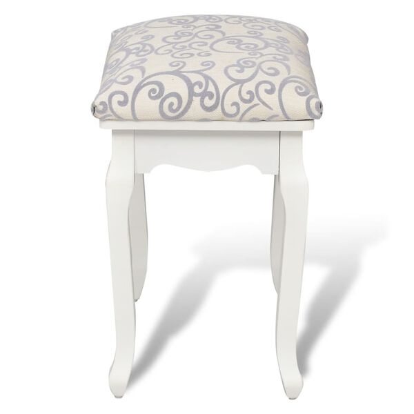 vidaXL Dressing Stool Warm White Fabric