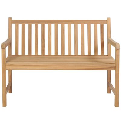 vidaXL Garden Bench with Grey Cushion 120 cm Solid Teak Wood