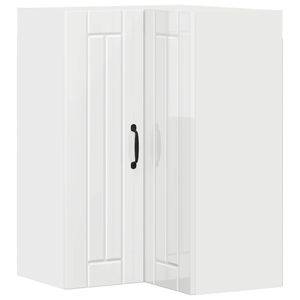 vidaXL Wall Corner Cabinet LUCCA High Gloss White 57 x 57 x 80 cm