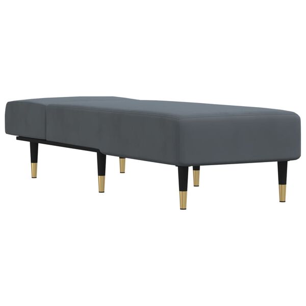 vidaXL Chaise Longue Dark Grey Velvet