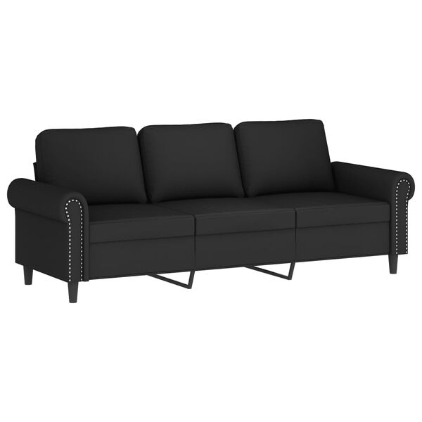 vidaXL 3 Piece Sofa Set with Pillows Black Velvet